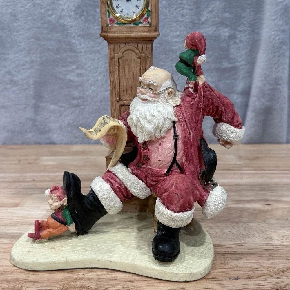 Howard Miller Christmas Clock Checkin It Twice 1995 Limited Edition Vtg Santa